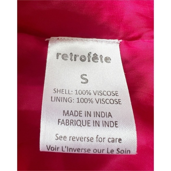 NWT Retrofête Claire Beaded Sequin Hot Pink Barbiecore Tie Waist Mini Slip Dress - Picture 10 of 12